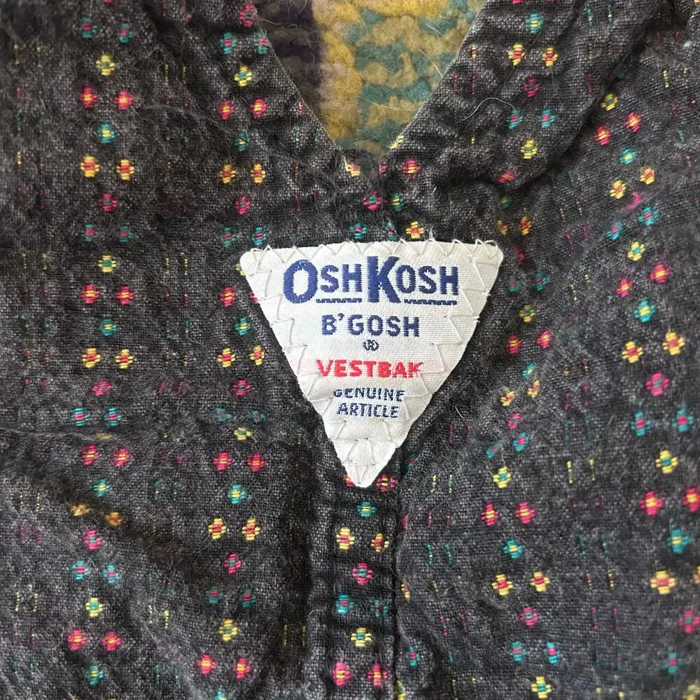 RARE Vintage OshKosh B’Gosh Rainbow Vestbak Overall Dress 12 Months